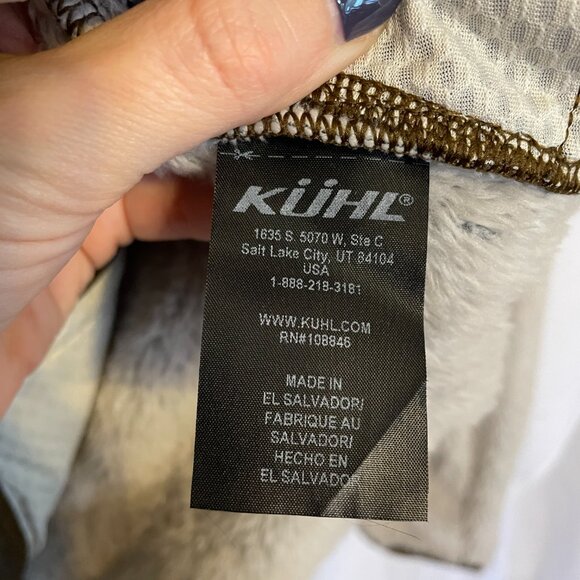 NEW KUHL Women's Flight Jacket Fleece Zip Up Pockets Hooded Stone Size Large - Picture 11 of 15